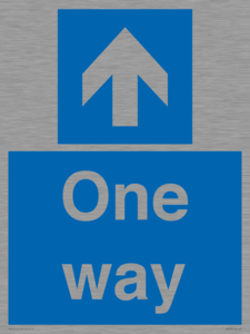 One way with up directional arrow